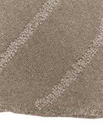 Tapis rond en laine taupe, tufté main Aaron, Taupe, Ø 150 cm (taille M)