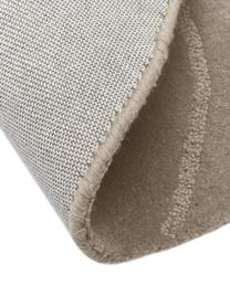 Alfombra artesanal de lana Aaron, Parte superior: 100% lana, Reverso: 100% algodón Las alfombra, Gris pardo, Ø 150 cm (Tamaño M)
