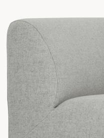 Canapé d'angle avec pieds en bois de chêne Archie, Tissu gris clair, larg. 264 x prof. 162 cm, méridienne à gauche