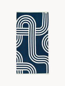 Strandlaken Shiloh met geometrisch patroon, Gebroken wit, donkerblauw, B 90 x L 170 cm