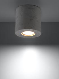 Faretto da soffitto in cemento Roda, Lampada: cemento, Grigio chiaro, Ø 10 x Alt. 10 cm