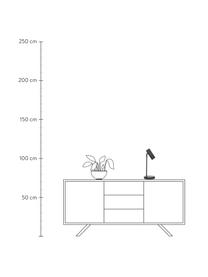 Moderne Schreibtischlampe Cassandra in Schwarz, Lampenschirm: Metall, pulverbeschichtet, Lampenfuß: Metall, pulverbeschichtet, Lampenschirm:Schwarz, mattLampenfuß:Schwarz, mattKabel: Schwarz, Ø 15 x H 40 cm