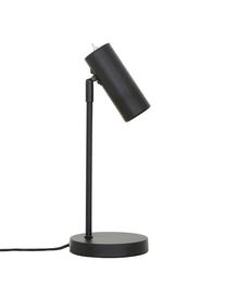 Lampe de bureau moderne en métal Cassandra, Abat-jour : noir, mat Pied de lampe : noir, mat Câble : noir