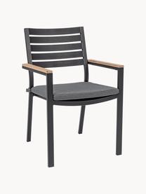 Tuinfauteuil Belmar met zitkussen, Bekleding: 100 % polypropyleen, Frame: gepoedercoat aluminium, Geweven stof donkergrijs, antraciet, B 60 x D 58 cm
