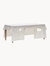 Nappe en forme de maison Temis, 100% coton, Blanc cassé, Pour 6-8 personnes (long. 230 x larg. 210 cm)