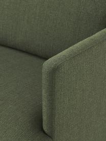 Petit canapé d'angle avec pieds en métal Fluente, Tissu vert foncé, larg. 198 x prof. 152 cm, méridienne à gauche