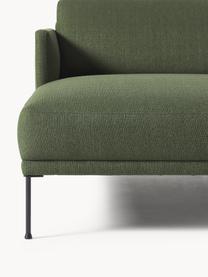 Kleines Ecksofa Fluente mit Metall-Füssen, Bezug: 100 % Polyester Der strap, Gestell: Massives Kiefernholz, FSC, Webstoff Dunkelgrün, B 198 x T 152 cm, Eckteil links