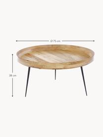 Table basse ronde en bois de manguier Bowl, Bois de manguier laqué, Ø 75 x haut. 38 cm