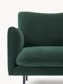 Fluwelen fauteuil Moby, Bekleding: fluweel (hoogwaardig poly, Frame: massief grenenhout, Poten: gepoedercoat metaal Dit p, Fluweel donkergroen, B 90 x D 90 cm