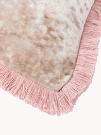 Housse de coussin en velours avec franges Cyrus, Velours (100% polyester)
Oeko-Tex Standard 100, classe 1, Beige, larg. 40 x long. 40 cm