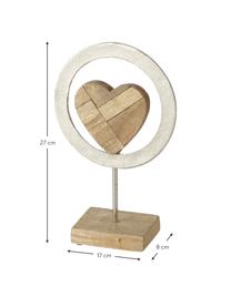 Deko-Objekte Cyresta aus Holz, 3er-Set, Sockel: Holz, Helles Holz, Silberfarben, B 17 x H 27 cm