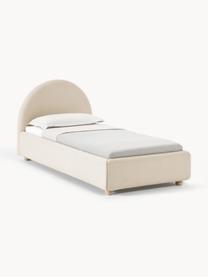 Jednolůžková bouclé postel s úložným prostorem Ebba, Béžová, Š 90 cm, D 200 cm