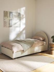 Buklé jednolôžková posteľ s úložným priestorom Ebba, Buklé béžová, Š 90 x D 200 cm