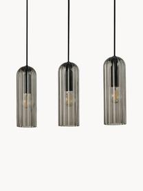 Suspension grappe Miella, Anthracite, transparent, noir, larg. 52 x haut. 30 cm