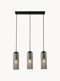 Suspension grappe Miella, Anthracite, transparent, noir, larg. 52 x haut. 30 cm