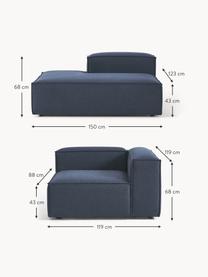 Chaise loungue componibile Lennon, Rivestimento: 100% poliestere Con 115.0, Struttura: legno di pino massiccio, , Piedini: plastica Questo prodotto , Tessuto blu scuro, Larg. 269 x Prof. 119 cm, schienale a destra