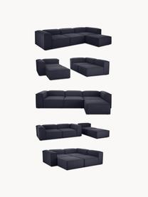 Diván modular Lennon, Tapizado: 100% poliéster Alta resis, Estructura: madera contrachapada de p, Patas: plástico Este producto es, Tejido azul oscuro, An 269 x F 119 cm, reposabrazos derecho