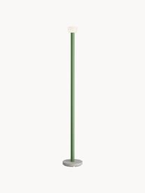 Lampada da terra grande a LED con luce regolabile Bellhop, Paralume: vetro, Struttura: alluminio rivestito, Base della lampada: cemento, Verde, Alt. 178 cm