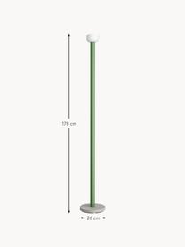 Große dimmbare LED-Stehlampe Bellhop, Lampenschirm: Glas, Lampenfuß: Beton, Grün, H 178 cm