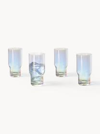 Ručne fúkané poháre na nápoje Juno, 4 ks, Sodno-vápenaté sklo, Priehľadná, Ø 7 x V 14 cm, 380 ml