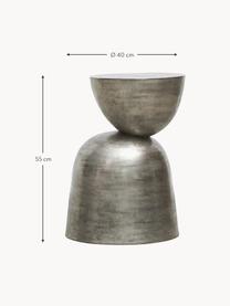 Odkládací stolek z hliníku Heena, Oxidovaný hliník, Stříbrná, Ø 40 cm, V 55 cm