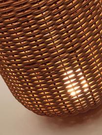 Mobiele LED outdoor tafellamp Saranella, H 55 cm, Kunststof, gecoat metaal, Lichtbruin, Ø 33 x H 55 cm