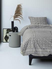 Bavlnená posteľná bielizeň s geometrickým vzorom Basket, Čierna, béžová