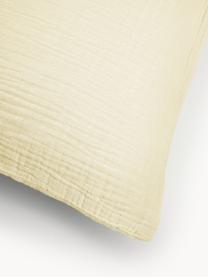 Poszewka na poduszkę z muślinu bawełnianego Odile, Żółty, S 40 x D 80 cm