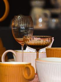 Handgemaakte witte wijnglazen Lyon, 2 stuks, Glas, Terracotta, Ø 7 x H 23 cm, 380 ml