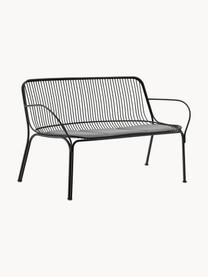 Banc de jardin Hiray, Acier galvanisé, laqué, Noir, larg. 121 x prof. 68 cm