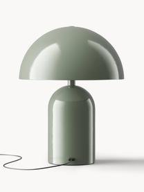 Malá přenosná stolní LED lampa Walter, Olivově zelená, Ø 19 cm, V 25 cm