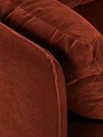 Sofa z aksamitu z drewnianymi nogami Paola (2-osobowa), Tapicerka: aksamit (poliester) Dzięk, Nogi: drewno świerkowe z certyf, Rdzawoczerwony aksamit, S 179 x G 95 cm