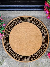 Paillasson rond Greek Border, Beige, noir, Ø 70 cm