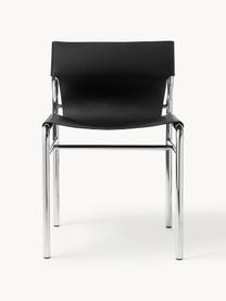 Kožená židle Haku, Černá, Š 50 cm, H 53 cm