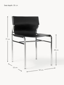 Chaise en cuir Haku, Noir, larg. 50 x prof. 53 cm