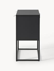 Kleine metalen dressoir Neptun, Gepoedercoat metaal, Zwart, B 82 x H 80 cm