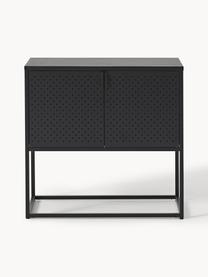 Kleines Metall-Sideboard Neptun, Metall, pulverbeschichtet, Schwarz, B 82 x H 80 cm