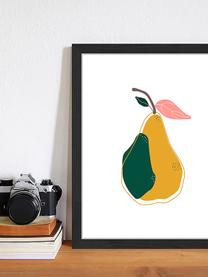 Ingelijste digitale print A Pear, Afbeelding: digitale print op papier,, Lijst: gelakt hout, Multicolour, B 33 cm x H 43 cm