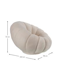 Fotel koktajlowy Teddy Coco, Tapicerka: poliester (futro Teddy), Stelaż: drewno naturalne, Noga: drewno naturalne, tapicer, Kremowobiały, S 98 x G 100 cm