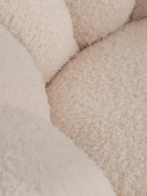 Poltrona in teddy bianco crema Coco, Rivestimento: poliestere (tessuto teddy, Struttura: legno, Bianco crema, Larg. 98 x Prof. 100 cm