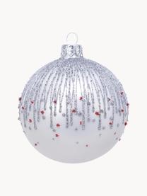 Palline di Natale Aniela 2 pz, Bianco, argentato, rosso, Ø 8 cm