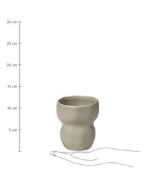 Grosser Steingut-Becher Limfjord in organischer Form, 300 ml, Steingut, Hellgrau, Ø 9 x H 11 cm