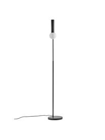 Leeslamp Wilson met glazen lampenkap, Lampvoet: gepoedercoat metaal, Fitting: gepoedercoat metaal, Lampenkap: glas, Zwart, B 28 cm x H 151 cm