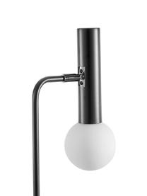 Leeslamp Wilson met glazen lampenkap, Lampvoet: gepoedercoat metaal, Fitting: gepoedercoat metaal, Lampenkap: glas, Zwart, B 28 cm x H 151 cm