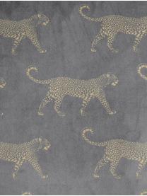 Samt-Kissen Leopard mit glänzendem Print, mit Inlett, Bezug: 100% Polyestersamt, Grau, Goldfarben, 45 x 45 cm