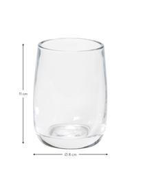 Tazza porta spazzolini Agada, Vetro, Trasparente, Ø 8 x Alt. 11 cm