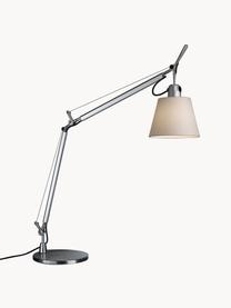 Veľká nastaviteľná stolová lampa Tolomeo Basculante, Odtiene striebornej, lomená biela, Š 65 x V 66-75 cm