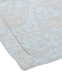 Serviettes de table en lin à imprimé paisley Agila, 6 pièces, Beige, bleu, larg. 42 x long. 42 cm