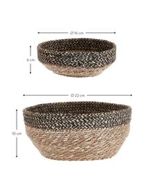 Sada skladovacích košů Stripes, 2 díly, Mořská tráva, juta, Černá, béžová, Sada s různými velikostmi