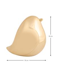 Figura decorativa Fat Bird, Cerámica, Oro, An 14 x Al 14 cm